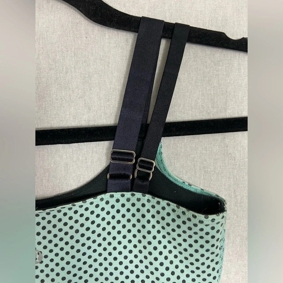 Lululemon athletica mint green polka dot black double strap tank Sz 4 - Picture 4 of 9